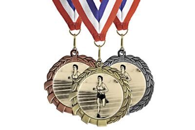 China Customized Gifts Miraculous Metal Gold Award Marathon Sports Medal With Ribbon Metal Award Medals for sale