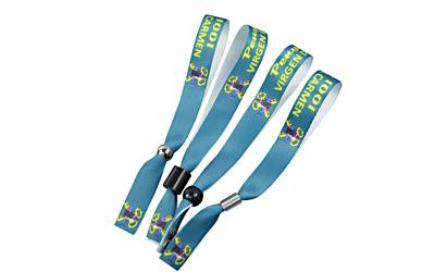 China Festival Event Woven Cloth Wristbands Full Color Dye Sublimation Printing for sale