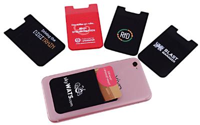 China 3M Adhesive Silicone Credit Card Holder 86*57*2mm Size 4C Offset Printing for sale