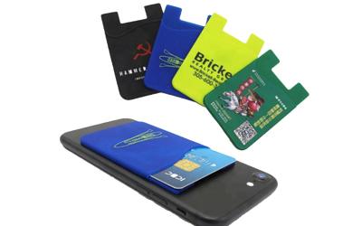 China Smartphone Silicone Credit Card Holder Full Color Printed Logo Light Weight for sale