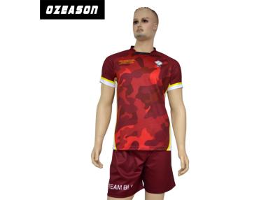 China Short Sleeve Rugby Shirt Jersey , Breathable Rugby Union Jerseys Adult Sizes for sale