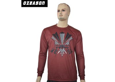 China Maroon Colors Mens Sport Shirts Long Sleeve Shrink Resist Long Wearing Time for sale