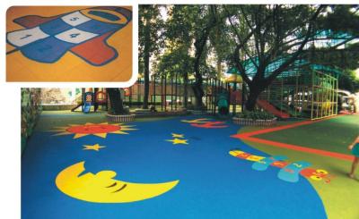 China Pavimentação de borracha dos esportes de EPDM colorida para o campo de jogos da segurança/área de lazer/parque à venda