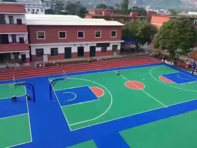 China Seamless Rubber Basketball Court Flooring , Polyurethane Resin Soft Rubber Flooring for sale