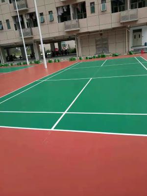 China Red Green Blue Outdoor Badminton Court Rubber Flooring for sale