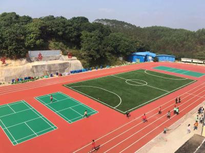China 400 Meters Rubber Athletic Track 13mm Thickness With Spray Coat System for sale