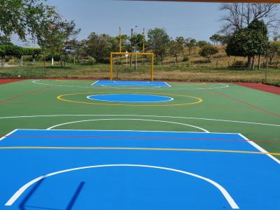 China 3.5Mpa 3mm Outdoor Seamless Sports Court Flooring for sale