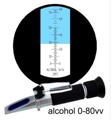 Китай 80 рефрактометр VOL. 175ml 20C ручной, рефрактометр для того чтобы измерить содержание алкоголя продается