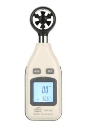 China LCD 9V 65mph 3mA Handheld Air Flow Meter for sale