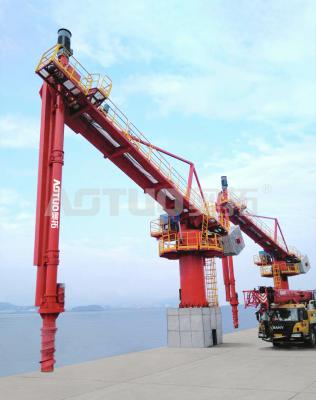 China Red Cement Ship Unloader 30 Degree For Lifting Up Probing Down Pitch Angle for sale