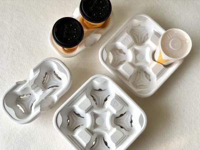 China Portavasos de café biodegradable de 0,7 mm de grosor para 4 tazas, compostable en venta