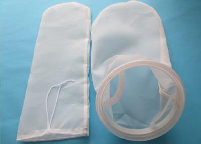 China Liquid Filter Bag Nylon Fabric Netting Mesh Foldable with Drawstring / Plastic Ring for sale