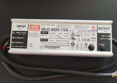 China Waterproof IP65 LED Driver 60w 75w 80w HLG-80H-15A 15V 5A Constant Current / Voltage for sale