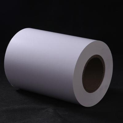 China HM2533 Matte Thermal Transfer Vellum Adhesive Label Material with white glassine liner for barcode making for sale