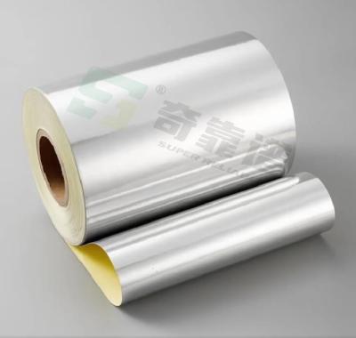 China Bright Silver Mentalized PP Film Adhesive Labelstock Label Material in Roll WG4633 en venta