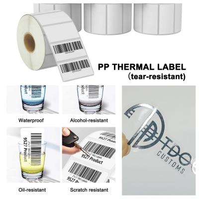 China Matte PP Thermal Label Sticker Matte Synthetic Paper Label Water Proof Tear Resistant for sale