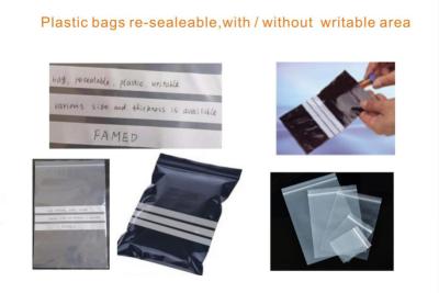 China Bags re-sealable,with/without writing area for sale