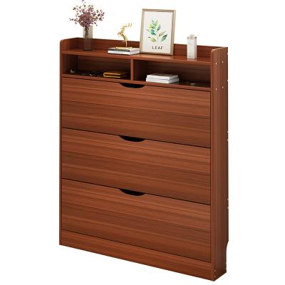 China Wooden 115cm Height 3 Tier Shoe Sideboard Cabinet For Livingroom for sale
