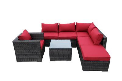 China 7PC Rattan Wicker Sofa Set Cushioned Sectional Outdoor Garden Patio Furniture Brown for sale