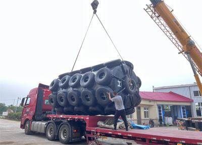 China EVA Material Foam Filled Fender With Tires And Chain Net For Ship Protection for sale