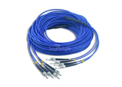 China 4 Cores Armored Fiber Optic Patch Cord ST to ST Rodent Resistant for sale