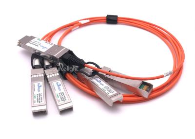 China Módulos QSFP-4X10G-AOC1M QSFP de SFP al cable óptico activo del desbloqueo de 4 SFP+ en venta