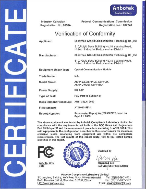 FCC - Shenzhen Gaveid communication Technology Co.,Ltd