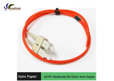 China ROHS Certified SC MM 50/125um Duplex Fiber Patch Cable for sale