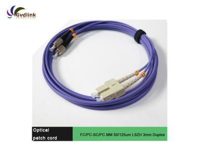 China 50/125um 3mm Om3 Fiber Patch Cables for sale
