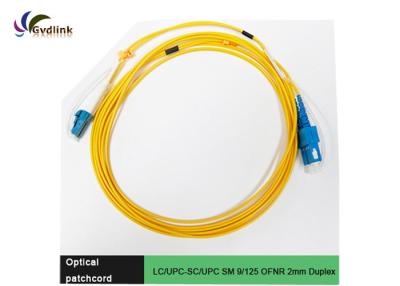 China LC/UPC-SC/UPC SM 9/125um Fiber Optic Jumper Cables for sale