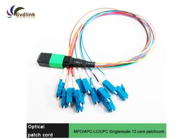 China 12 Cores MPO-LC/UPC SM OM3  Fiber Patch Cord for sale