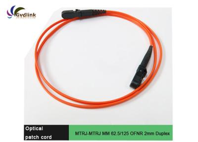 China 62.5/125um OFNR 2mm MM MTRJ To MTRJ Patch Cord for sale