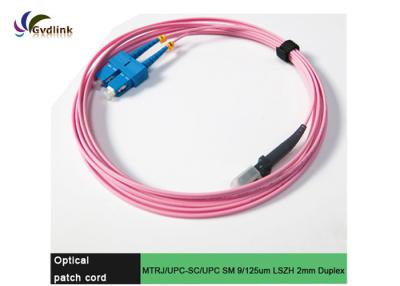 China MTRJ-SC SM 9/125um LSZH 2mm Optical Patch Cord for sale