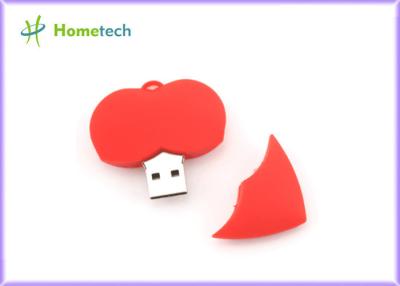 China PVC Heart 1GB USB Flash Drive , 2.0 Stick Custom USB Flash Disk for sale