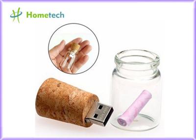 China Transparent Wood Glass Message In A Bottle Usb Flash Drive 4GB 8GB for sale