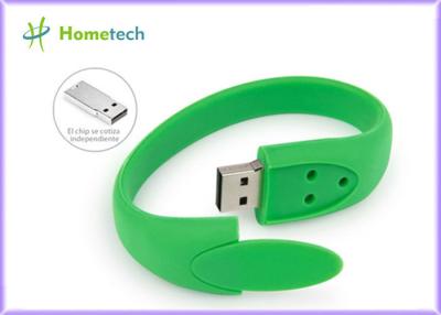 China Impulsión verde de la pluma de memoria USB 512MB 1GB 2,0 de la pulsera de la pulsera del silicio en venta