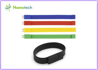 China Silicone Bracelet Rubber Band Wristband USB Flash Drive 1 Year Guarante for sale