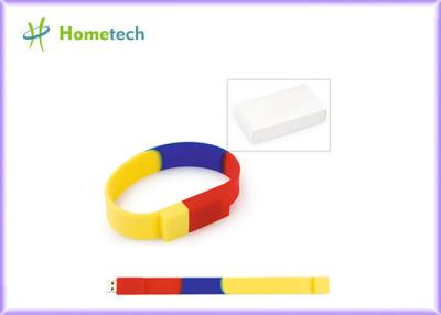 China Premiums OEM Rainbow color Wristband USB Flash Drive Usb Memory Stick 32gb for sale