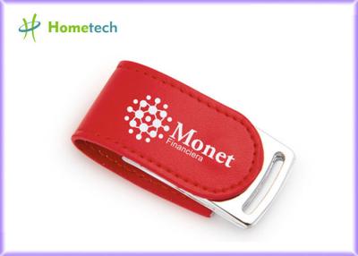 China 4GB Red Leather Usb Flash Drive Nice Leather Cover Usb Pen Drive With Custom Logo for sale