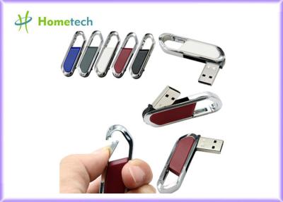 China High Speed Leather USB Flash Disk 64gb / USB 2.0 Pen Drive 4gb With FCC RoHS Standard for sale