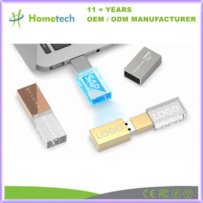 China Custom 4GB 8GB 16GB Crystal USB Stick Engraving Logo Crystal Pendrive for sale