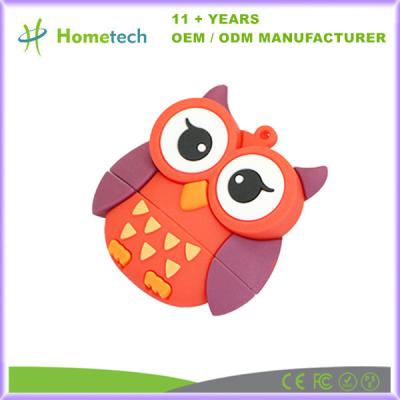 China PVC Cartoon Owl USB Flash Drive Gift Customized Logo Memory Stick Flash Disk for sale