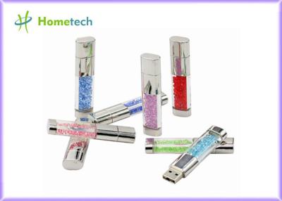 China Fashion USB 2.0 Flash Pen Drive , Crystal Heart USB Flash Drive Diamond Memory Stick for sale