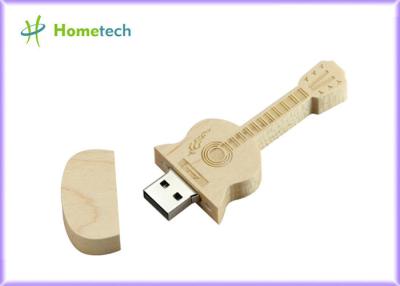 China Usb Stick Wooden guitar Box USB Flash 2.0 Memory Stick Pen 32gb / 64gb for sale