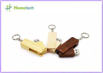 China Wooden Folding Twist USB Flash Drive Recorder Silk Screen Printing Logo for sale