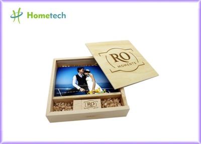 China Forma de madera de encargo del álbum de foto de memorias USB del arce y de la nuez para los regalos de boda en venta