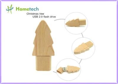 China 32G 64G Wooden USB Flash Drive Personality Christmas Tree Fast Reading / Writing for sale
