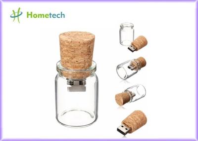 China Bottle Glass Wooden USB Flash Drive 2.0 For Wedding Giveaways 4GB 8GB for sale