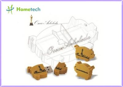 China Movimentação amarela material bonito inovativa do flash de USB do porco do PVC do costume 256MB-128GB do projeto à venda