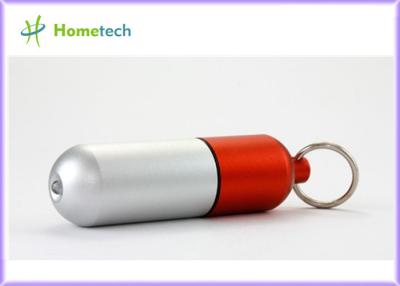 China Silver & red doctor gifts 4GB custom lovely metal Promotional aluminium alloy Capsule Pill shaped USB Flash drive for sale